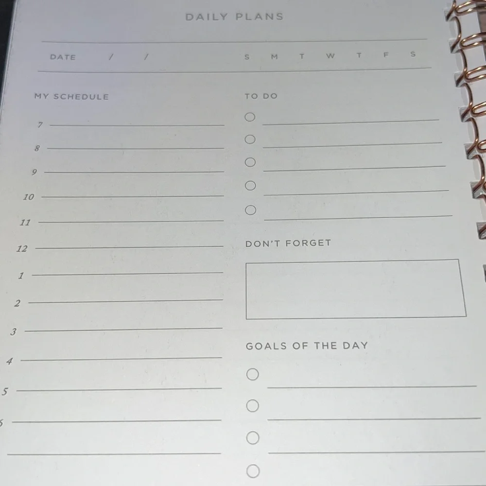moon phase: rose gold on vegan leather NON-dated daily planner-spiral bound-NWT